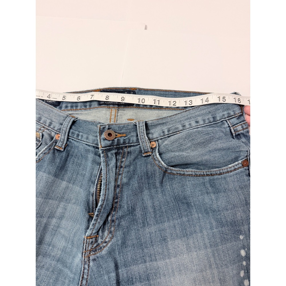 Lucky Brand 221 Original Straight Jeans Blue Distressed Paint Splatter 32x32 - Picture 5 of 10